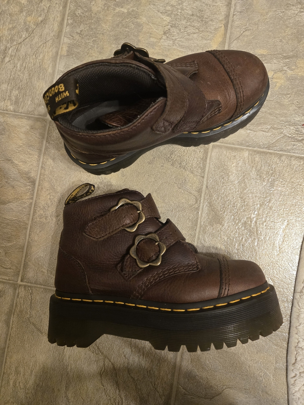 Dr. Martens Brown Leather Platform Boots